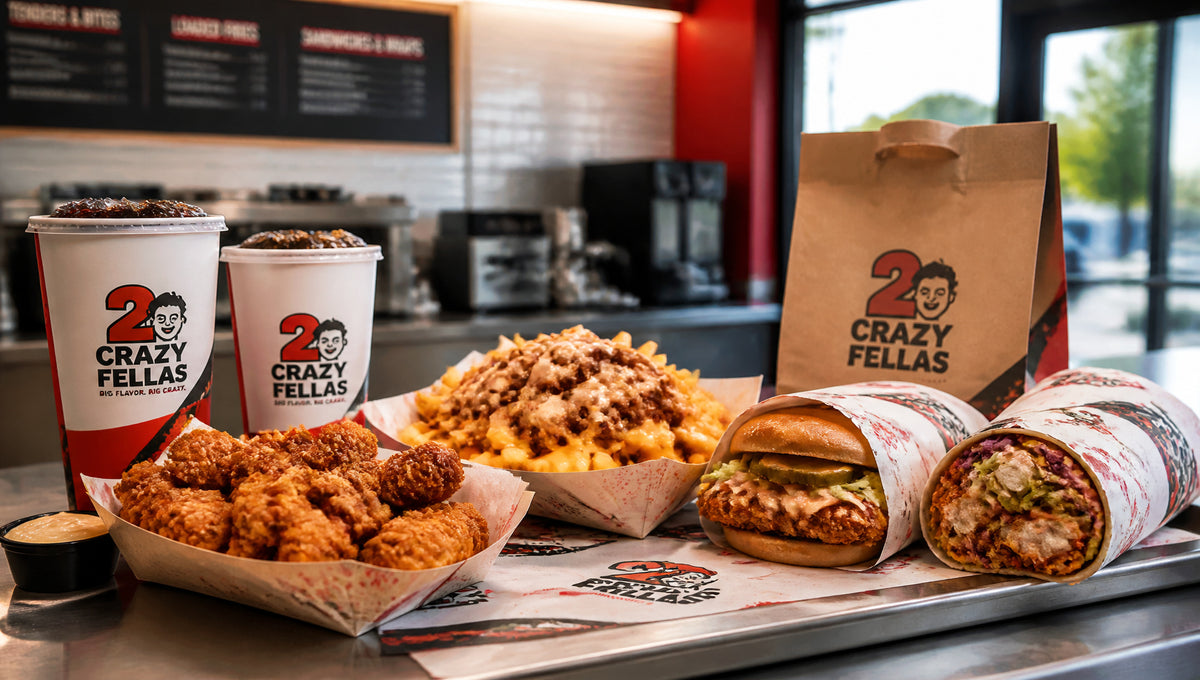 2 Crazy Fellas Menu with Prices, Calories and Popular Items