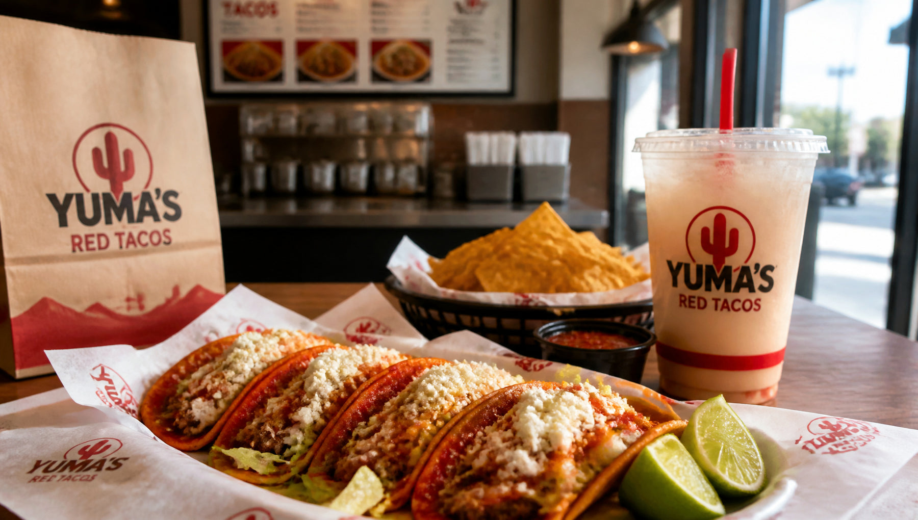 Yuma's Red Tacos Menu with Prices, Calories and Popular Items