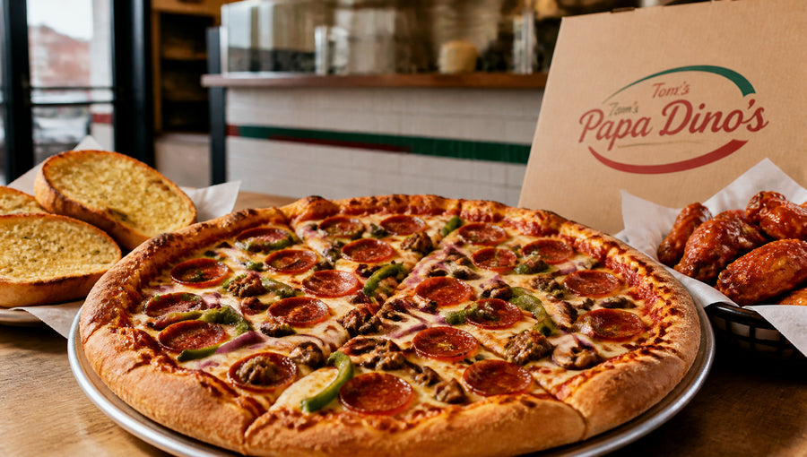 Tom's Papa Dino's Menu with Prices, Calories and Picks