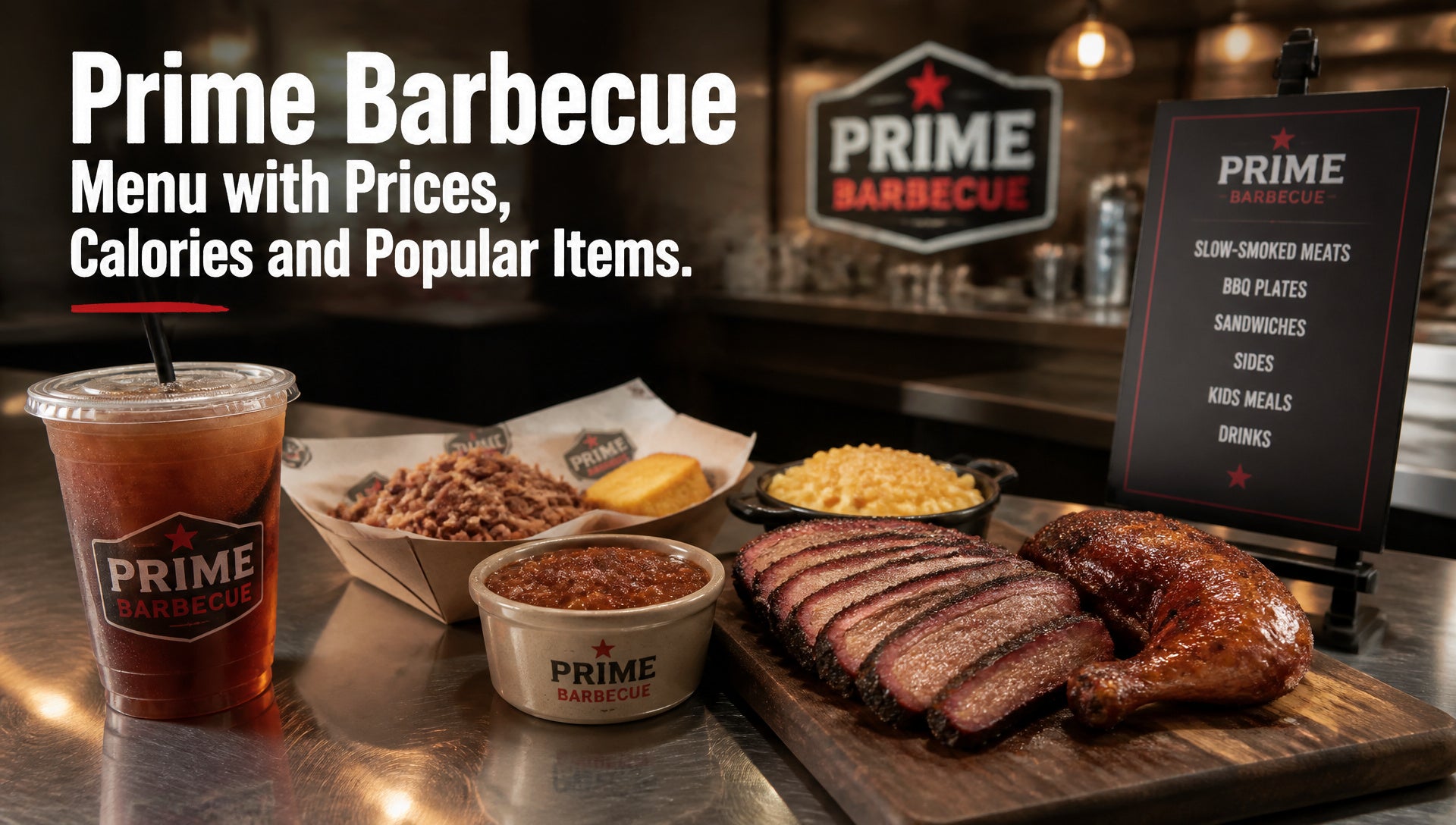 Prime Barbecue Menu with Prices, Calories and Popular Items