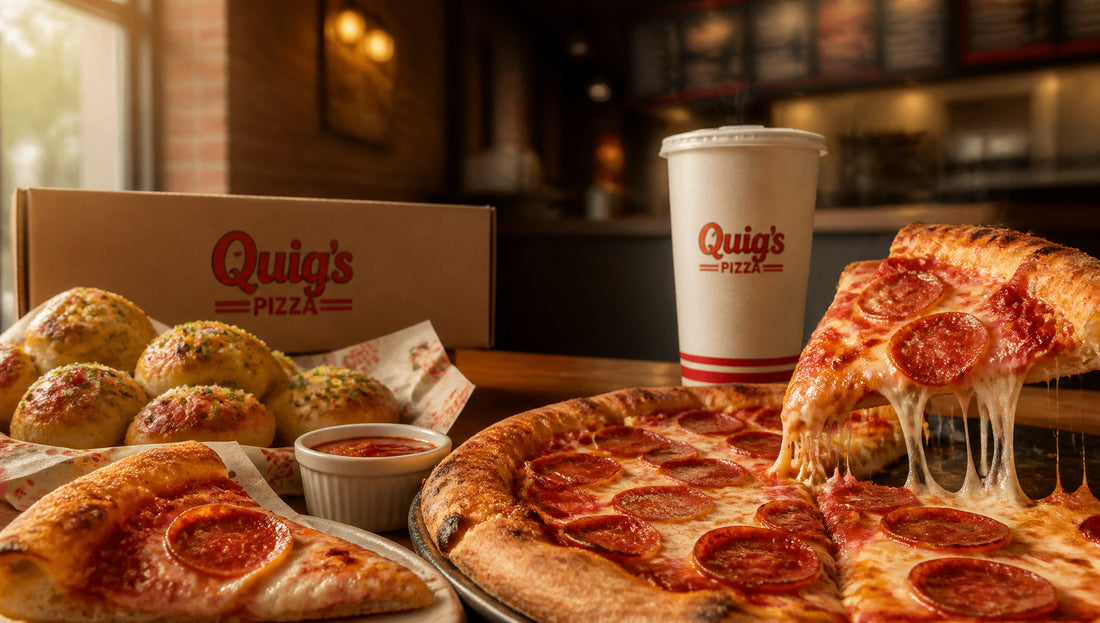 Quig's Pizza Menu with Prices, Calories and Popular Items