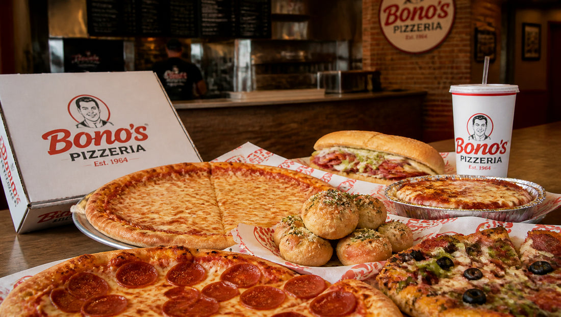 Bono's Pizzeria Menu with Prices, Calories and Picks