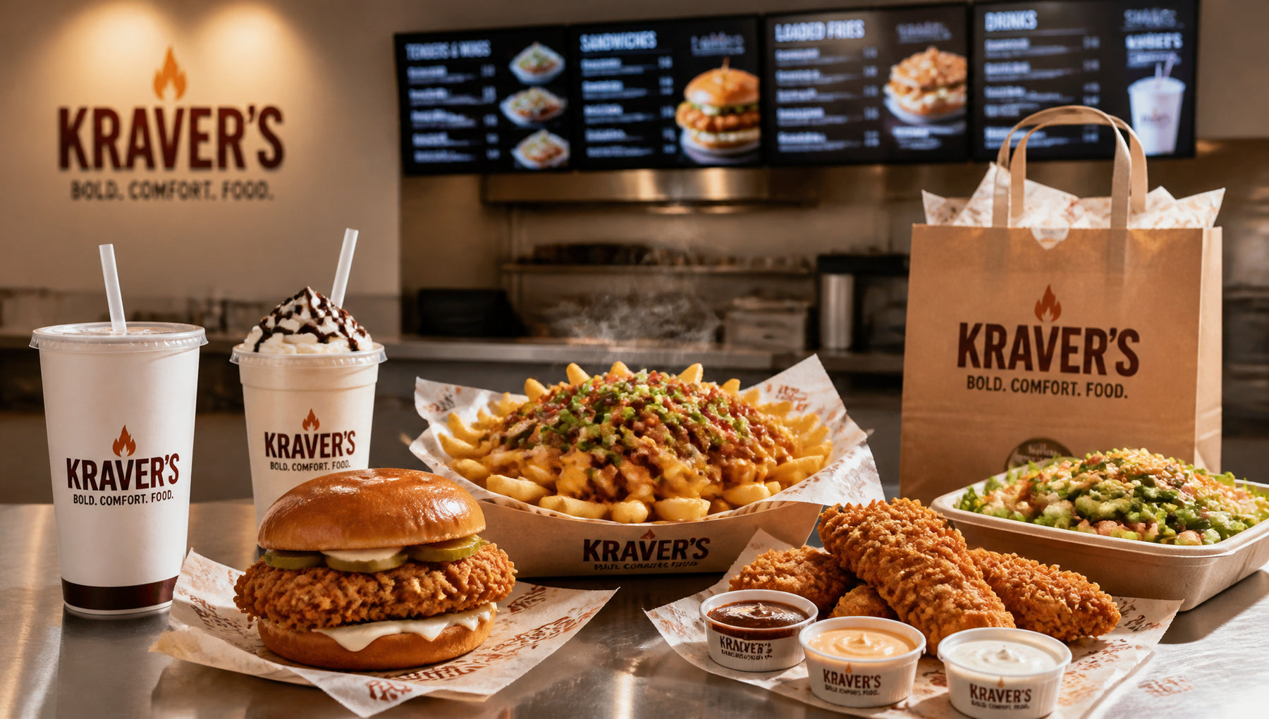 Kraver’s Menu with Prices, Calories and Popular Items