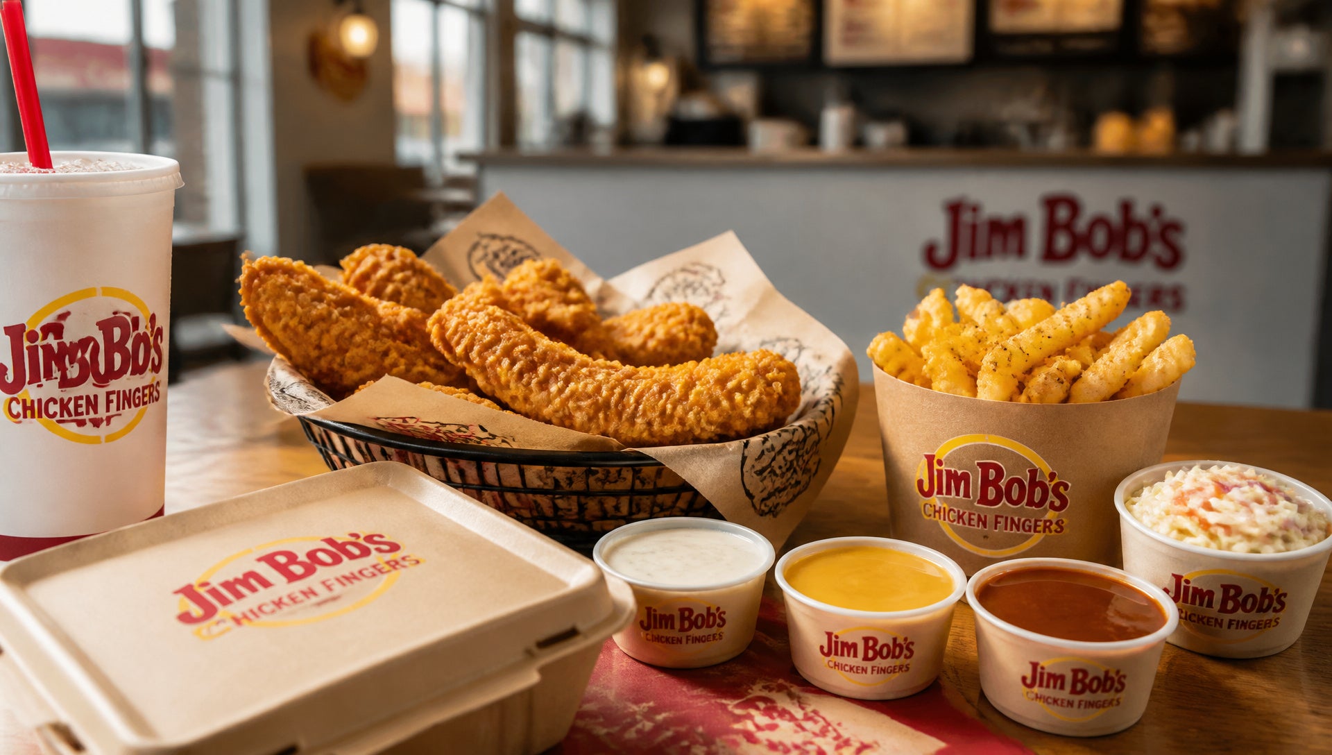 Jim Bob’s Chicken Fingers Menu with Prices and Calories