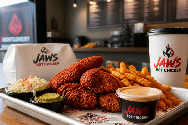 Jaws Hot Chicken (Montgomery) Menu with Prices and Heat Levels