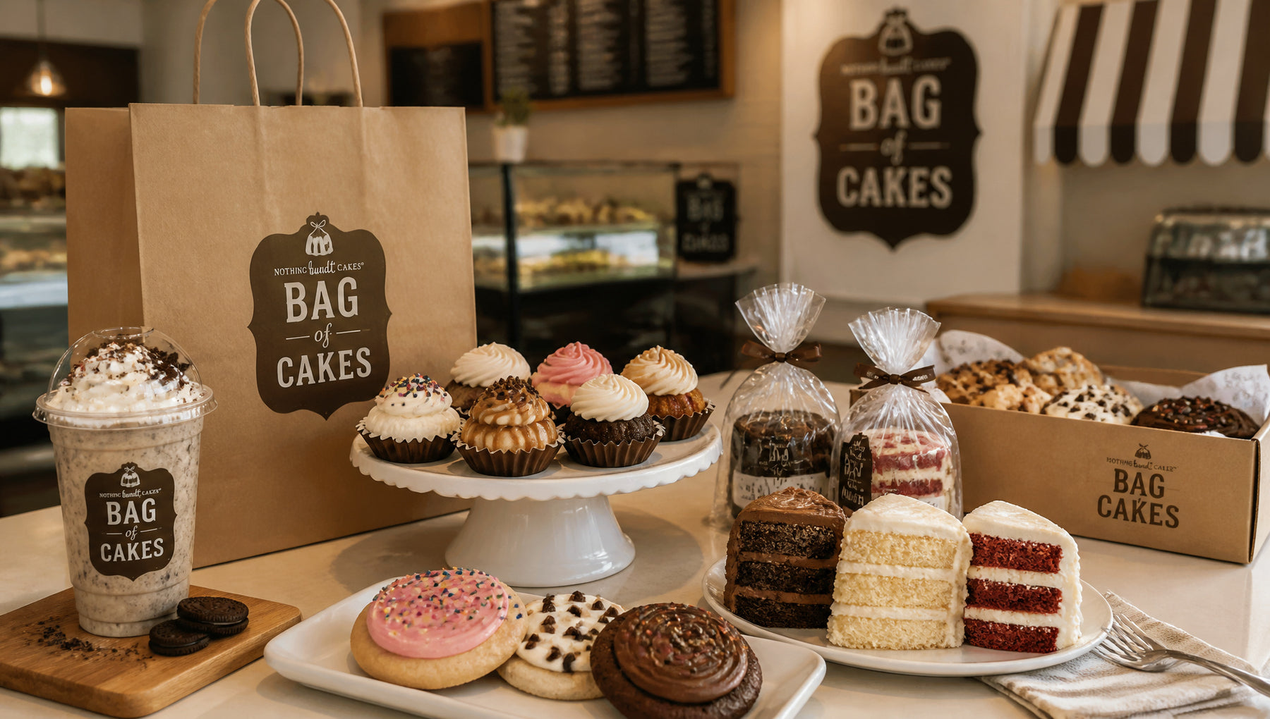 Bag of Cakes Menu with Prices, Calories and Popular Items