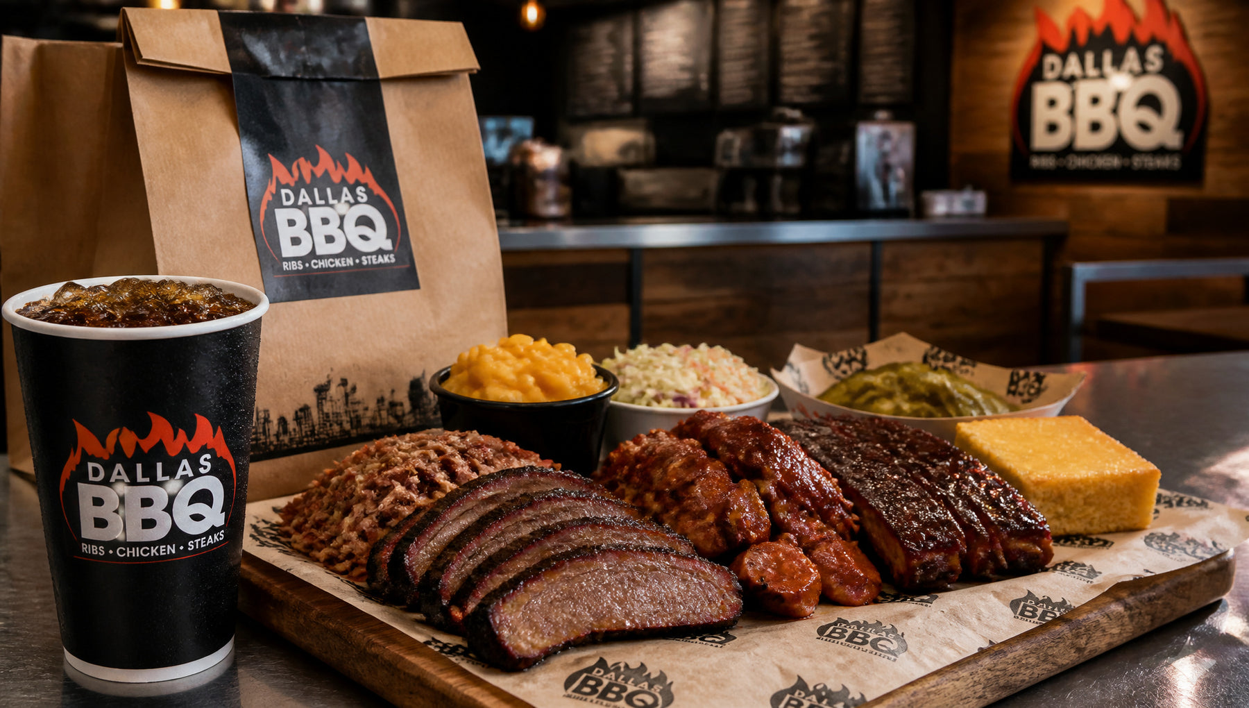 Dallas BBQ Menu with Prices, Calories and Popular Items