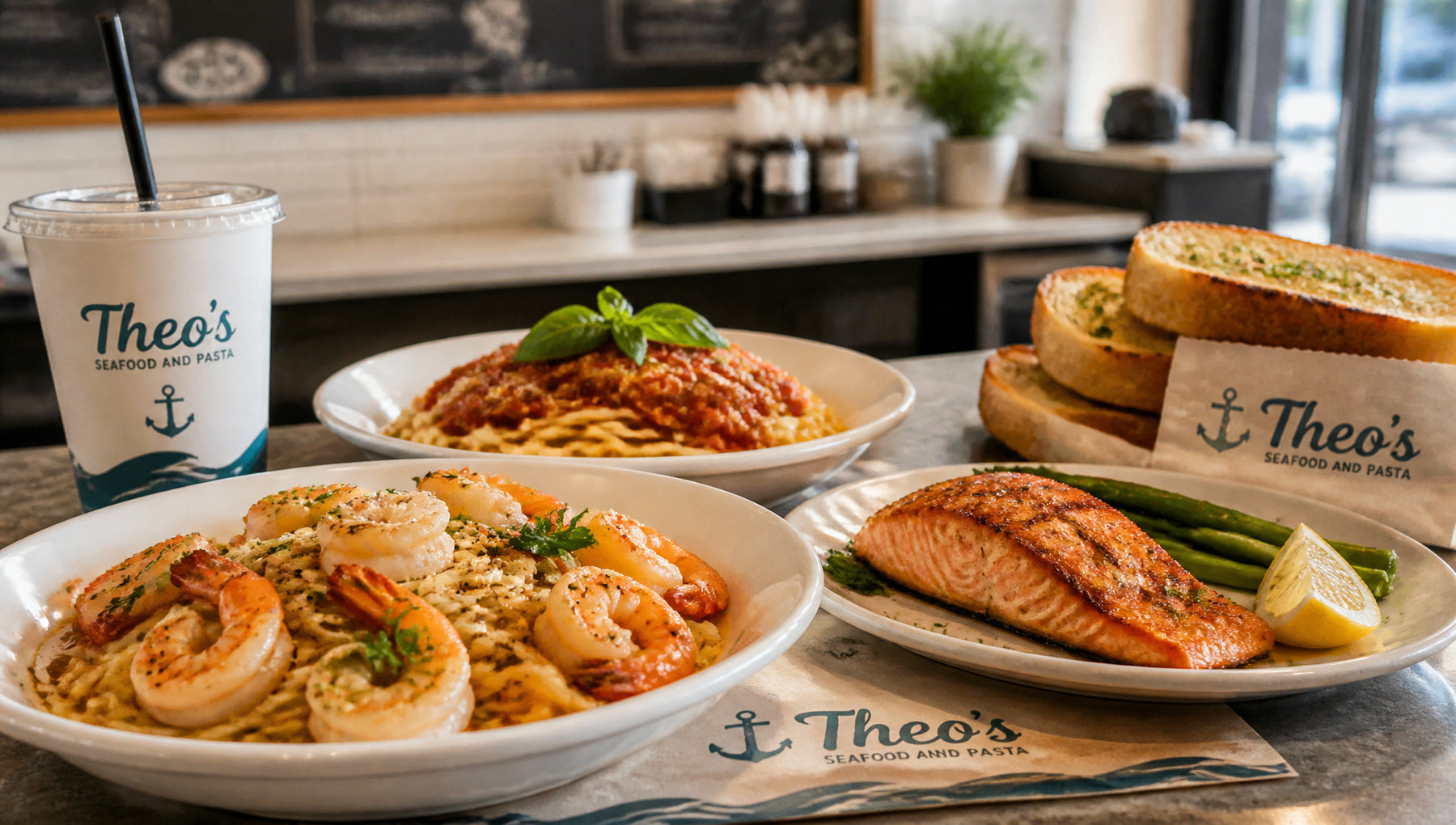 Theo's Seafood and Pasta Menu: Prices and Popular Items