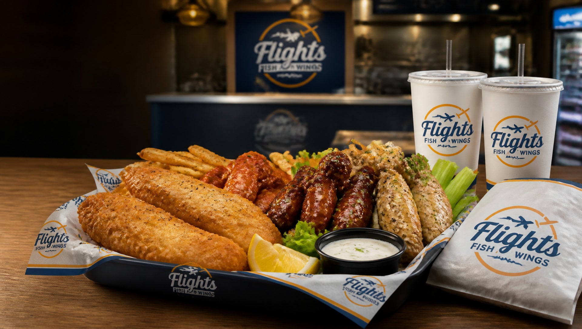 Flights Fish and Wings Menu with Prices and Popular Items