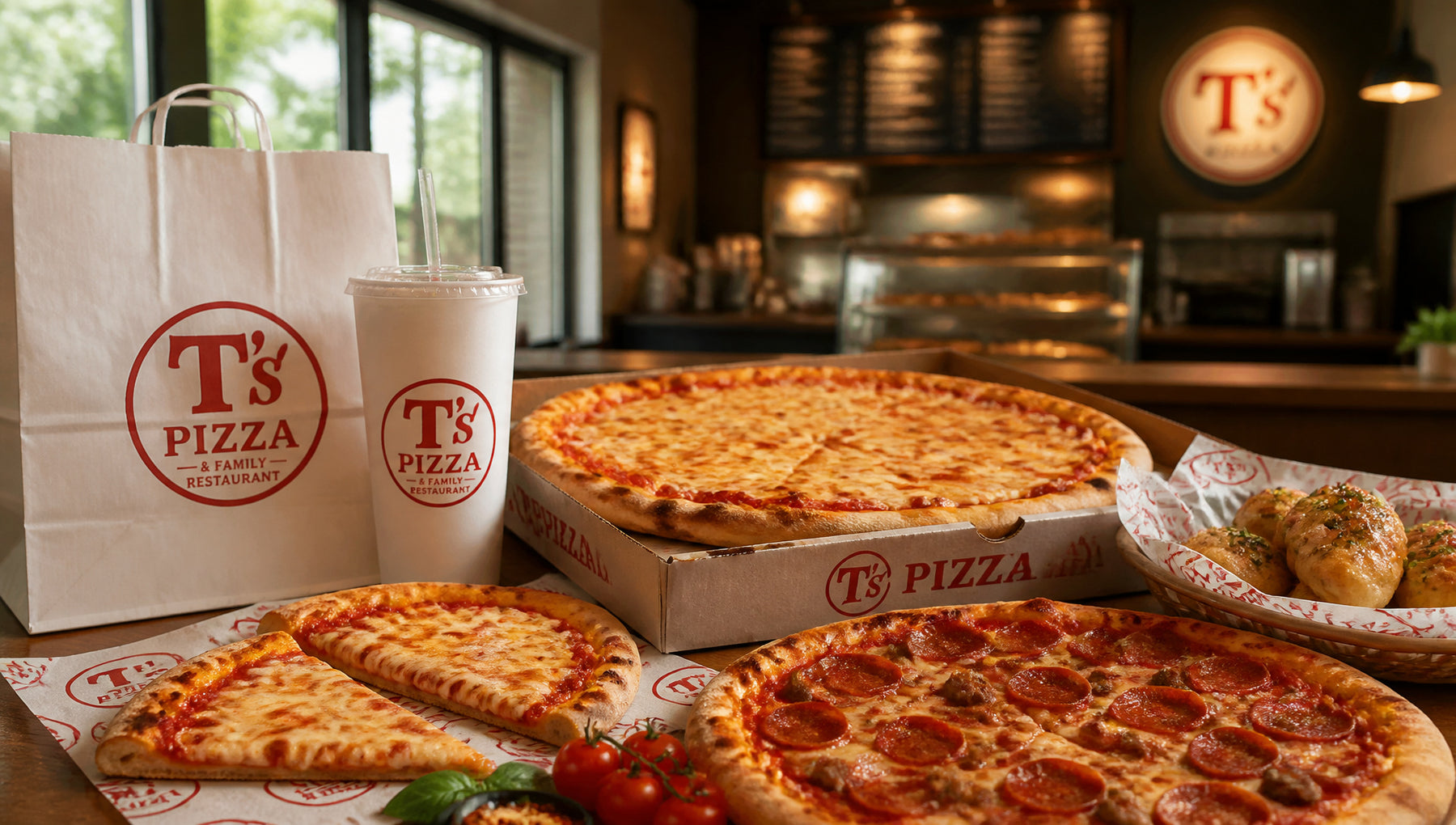 T's Pizza & Family Restaurant Menu with Prices and Calories