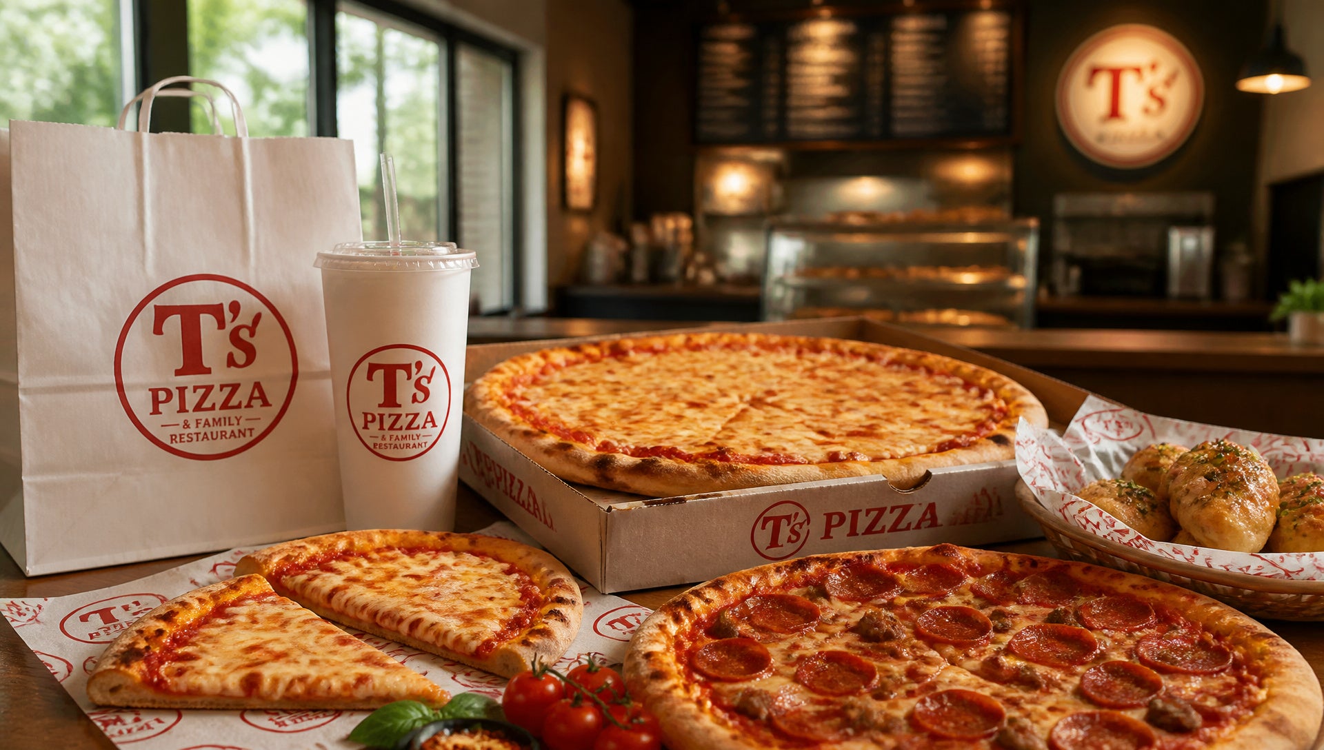 T's Pizza & Family Restaurant Menu with Prices and Calories