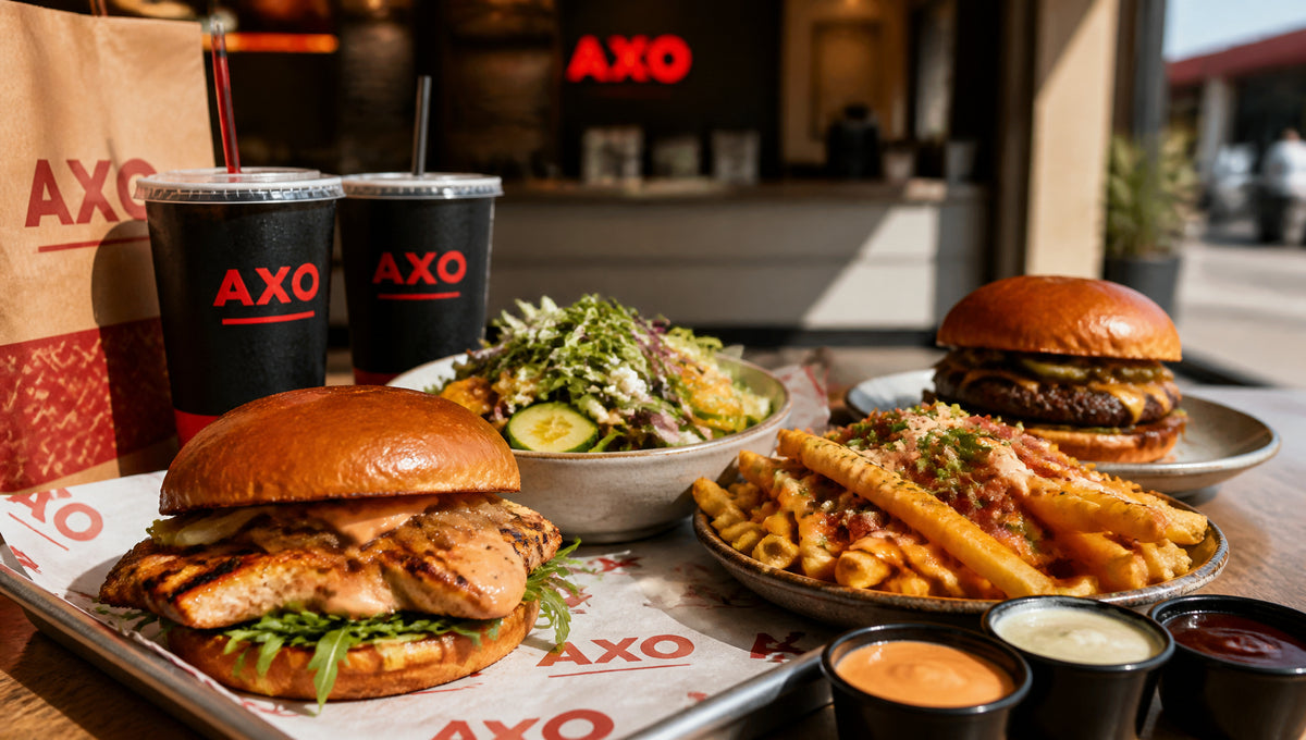 AXO Restaurant Menu with Prices, Calories and Popular Items
